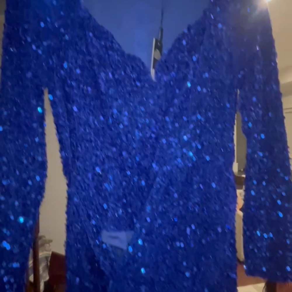 Fashion Nova Royal Blue Sequin Gown
